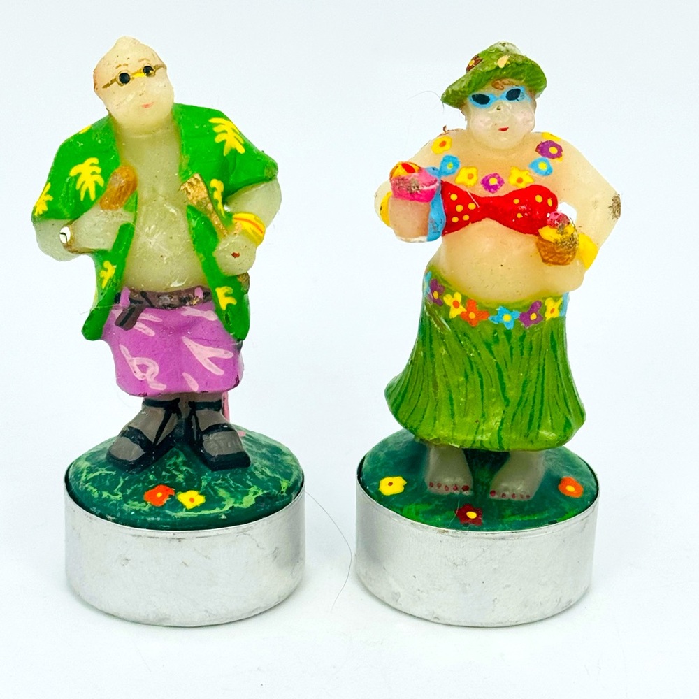 Interior Accents Summer Festival Collection Luau People Tealight Candles VTG